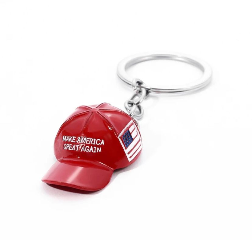 Trump Red MAGA Hat Pendant Keychain