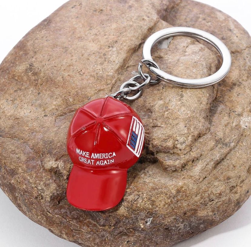 Trump Red MAGA Hat Pendant Keychain